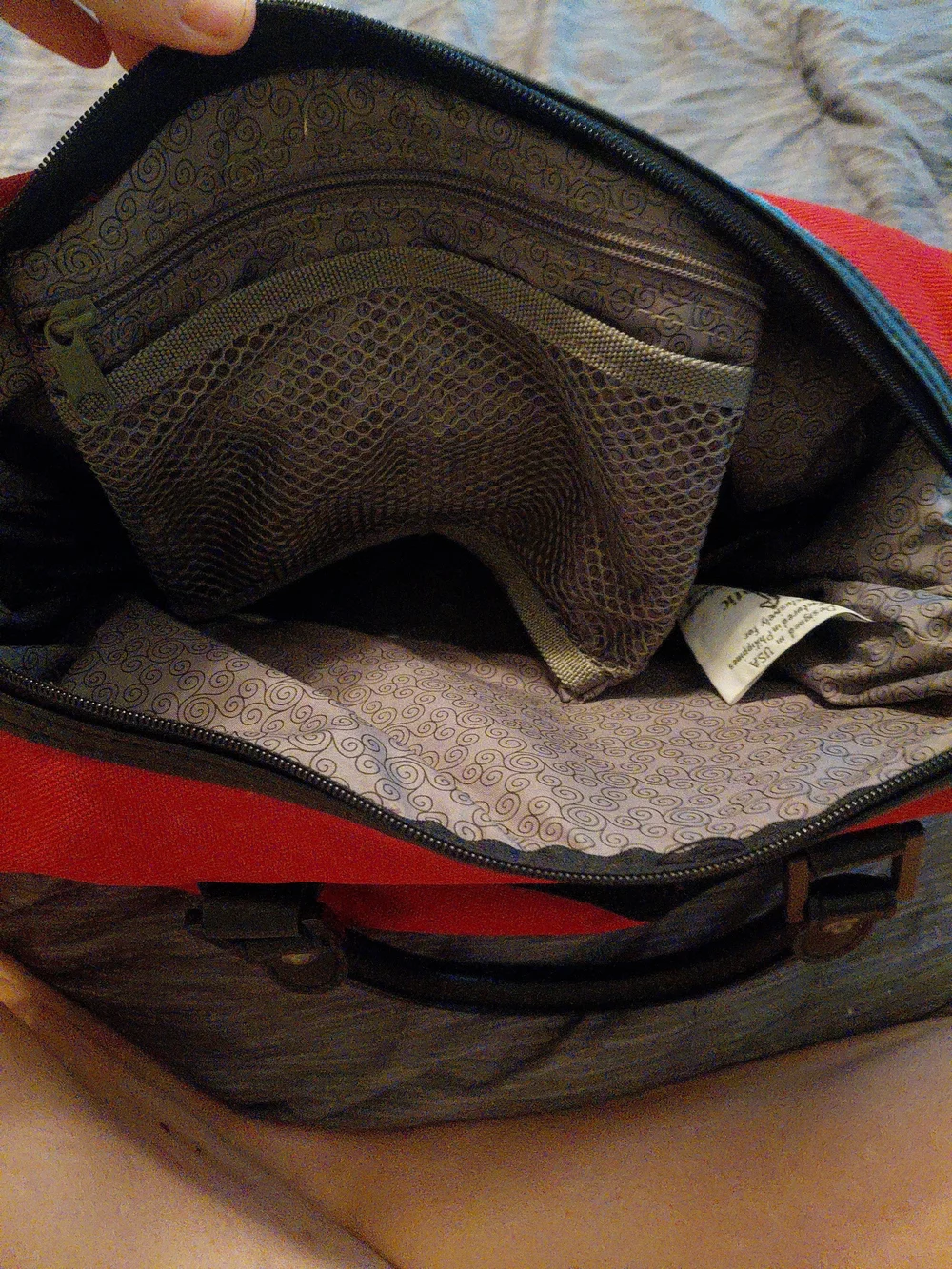 Red Travel Tote Bag with Front Pocket - Unbranded